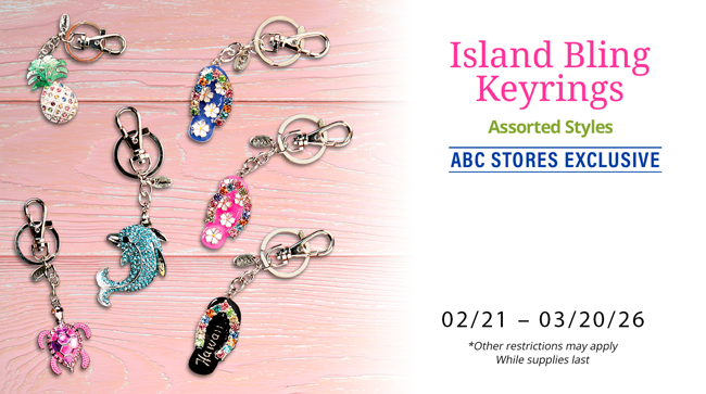 Island Bling Keyrings Promo